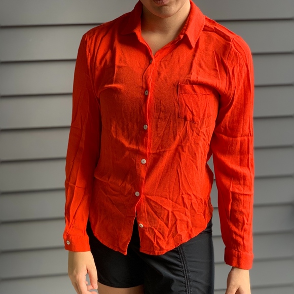 Anthropologie Tops - Anthropologie Lili's closer orange button down S